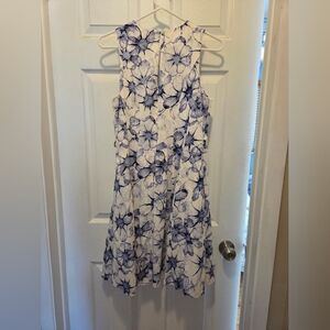 Liz Claiborne Blue and White Dress